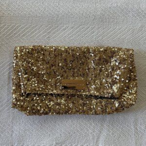 Gold sequin sparkle Victorias Secret clutch purse bag